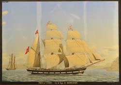 Freya af Tjömö fört av Capt. H. Rasmussen [Akvarell]