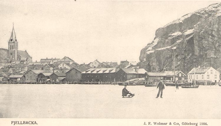 Tryckt text på kortet: "Fjellbacka".
"J.F. Wolmer & C:o, Göteborg 1904".