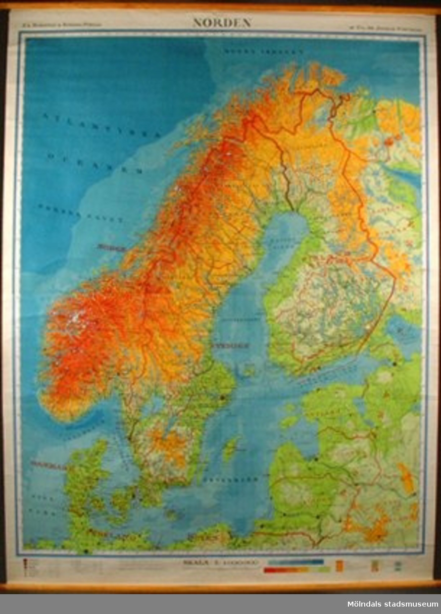 Geografisk karta över Norden.