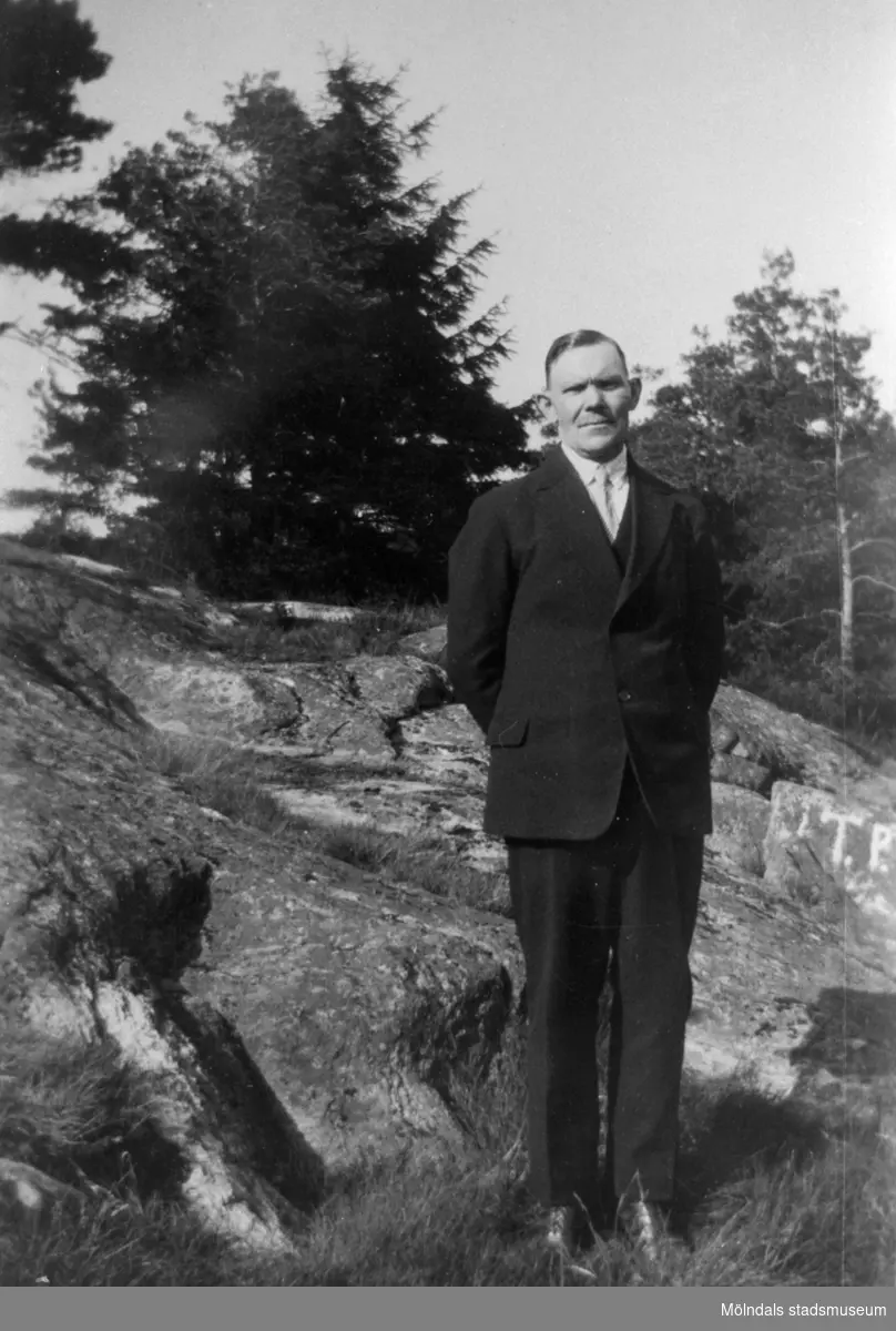 Porträtt av Hjalmar Hansson (1880 -1970) år 1939. Hjalmar arbetade på Papyrus i Mölndal.