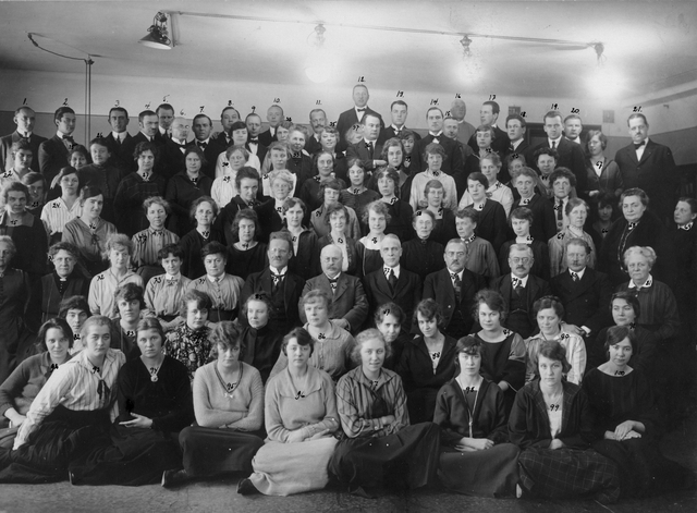 Gruppfotografi, postsparbankspersonalen 1922