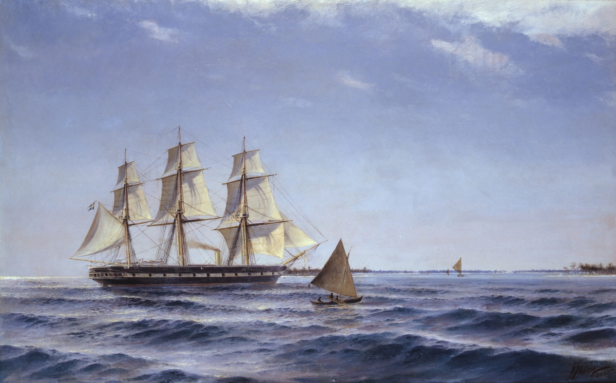 Fregatten Vanadis under verldsomseglingen 1883-85.