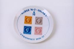 postmuseet, gjenstander, platte, frimerkeplatte, Norge nr 2,