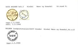 Stempelkatalog, 7382 Bolmen
(Bolmen 6657 Rindal)