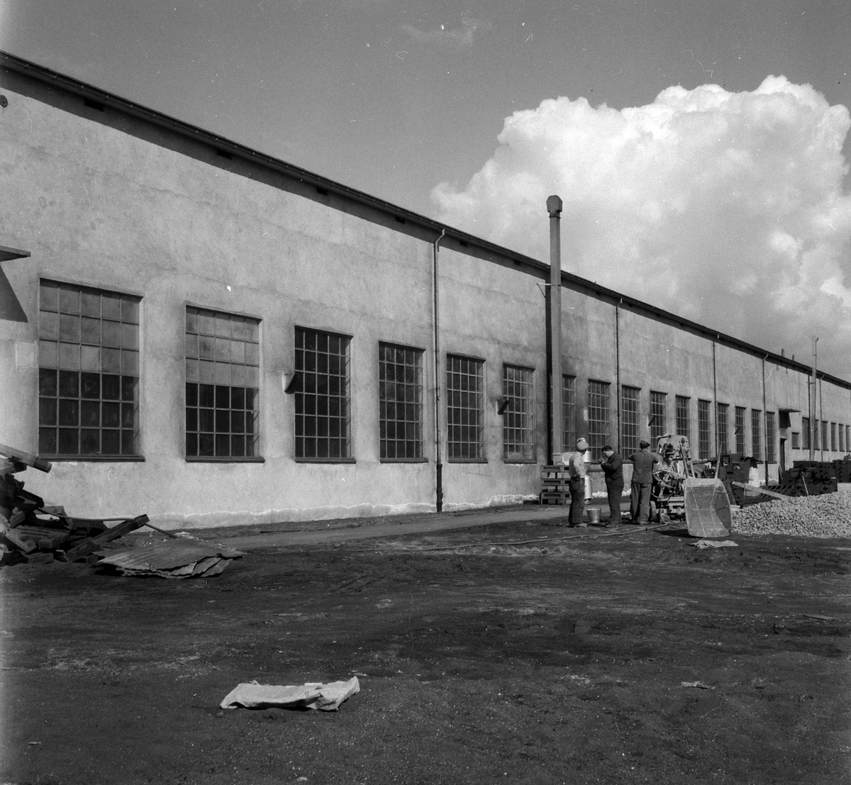 Hamar Jernstøperi og Mekansk verksted, Ham-Jern, Espern, eksteriør av fabrikkbygningen, utbygging 1952,