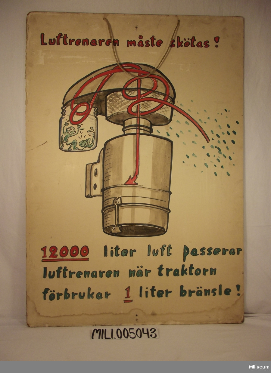 Instruktionsplansch för brandtraktorkörning D4.
Akvarell av Ulf Bottne.