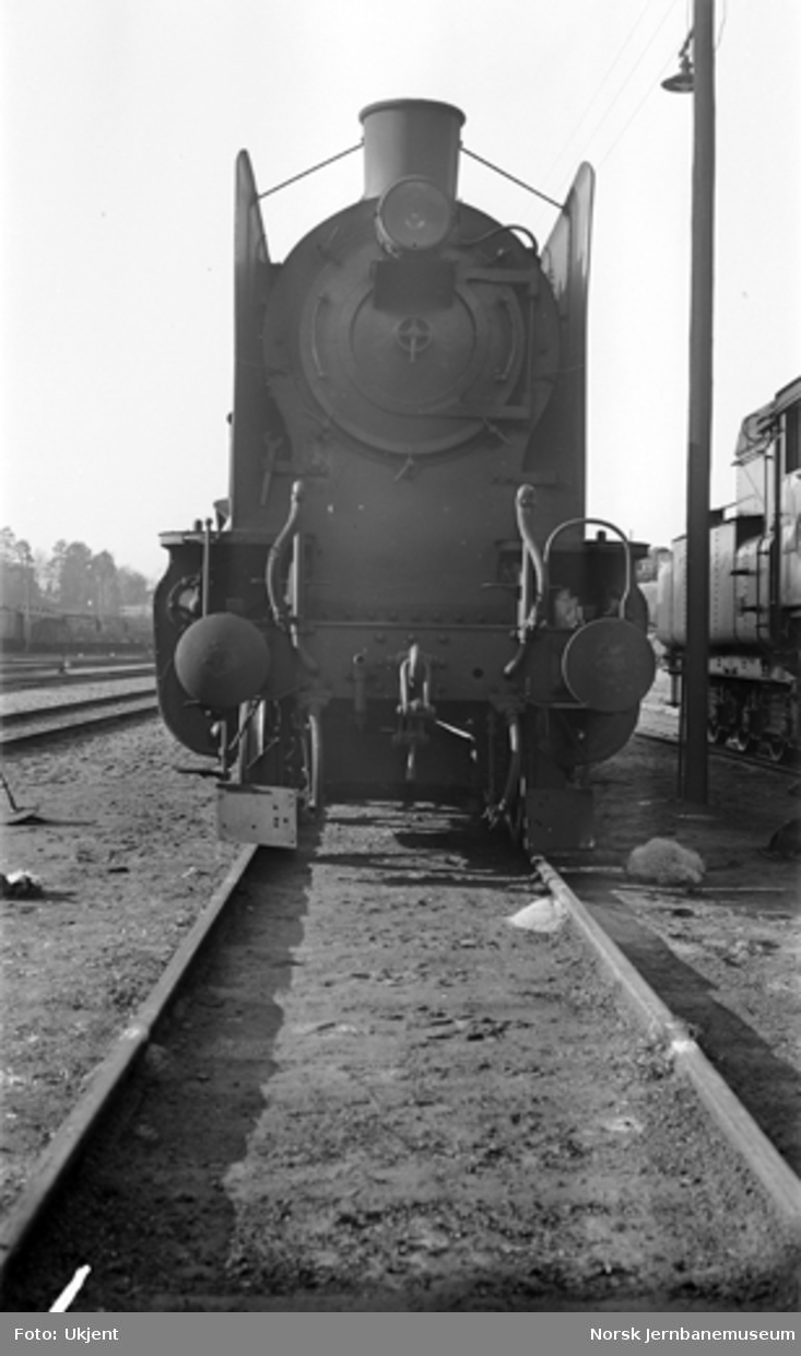 Damplokomotiv type 45a nr. 1 i Lodalen, sett forfra