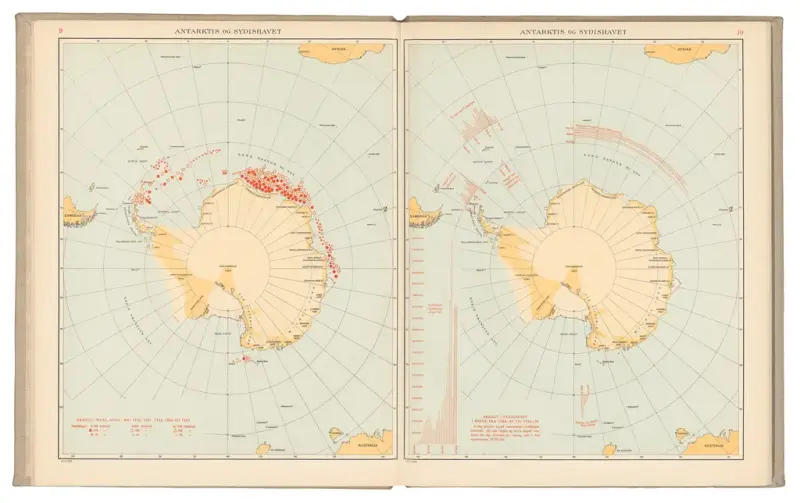 Atlas over Antarktis og Sydishavet, 1936